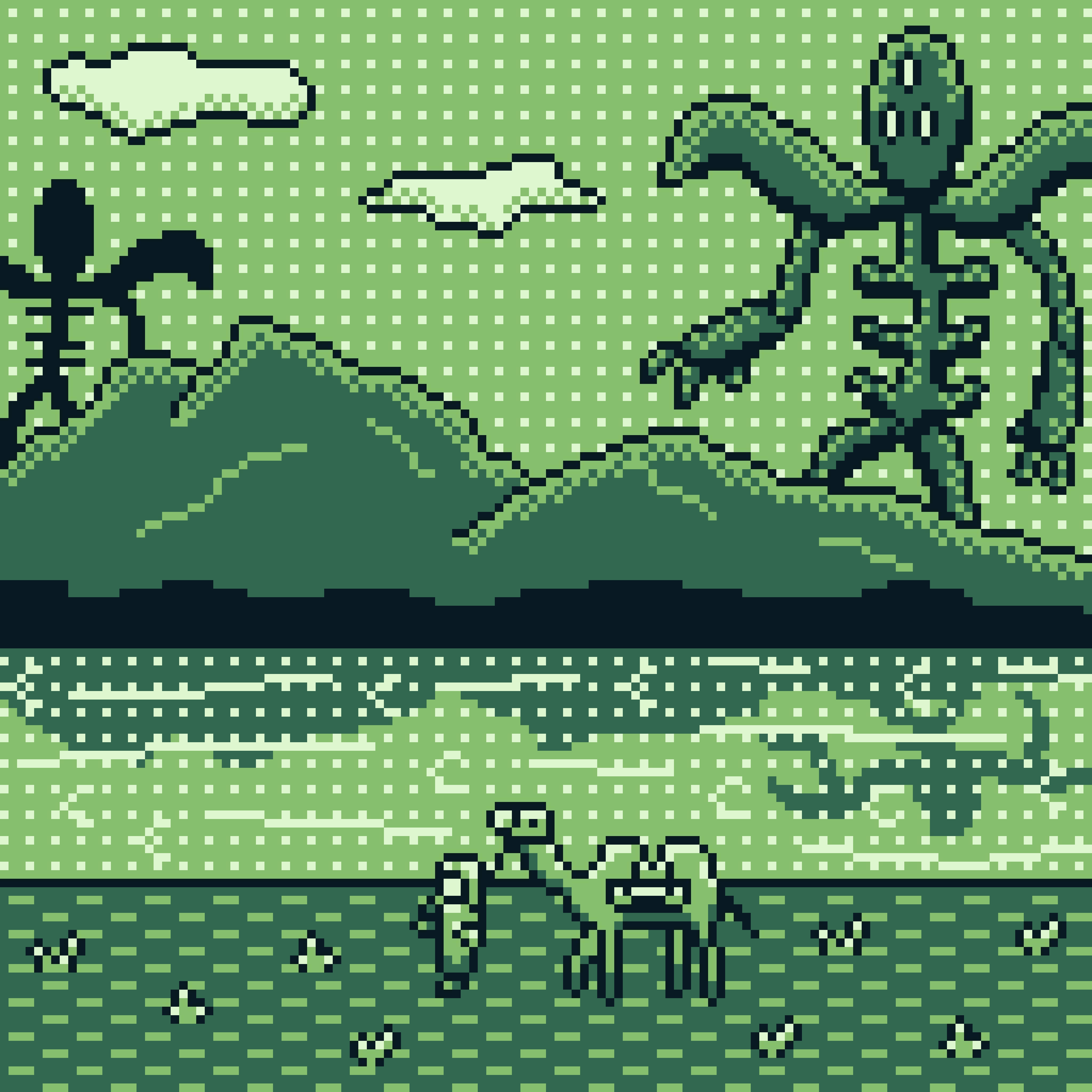Green camel pixel art