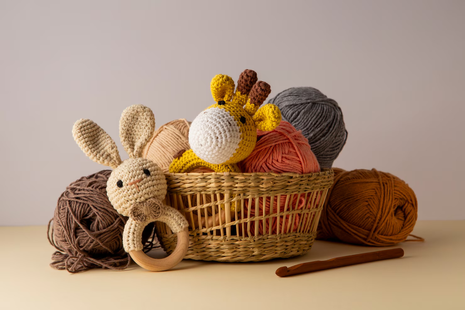 Crochet bunny and rabbit