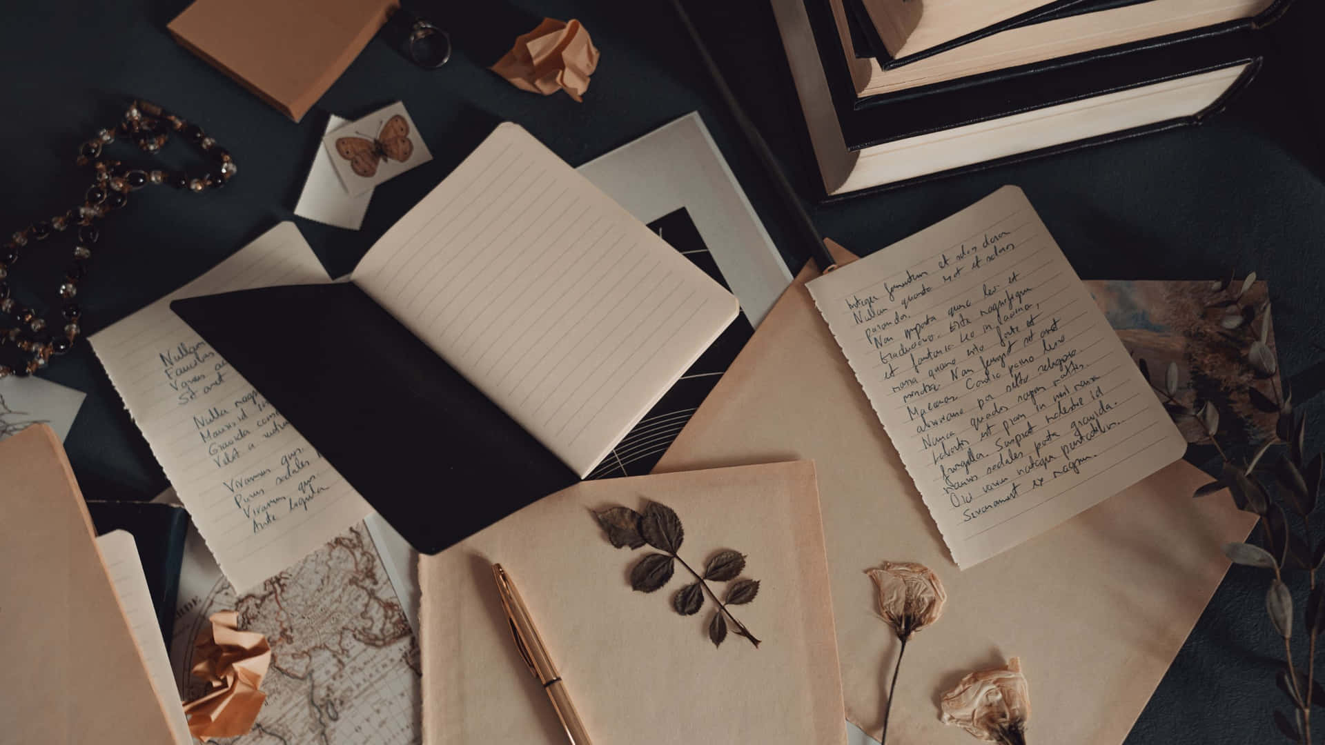 Aesthetic picture of a clean notebook with two written pages ripped out