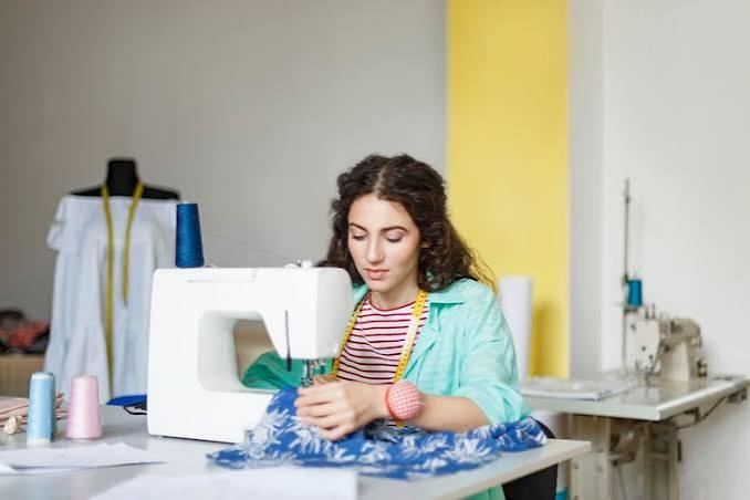 woman sewing