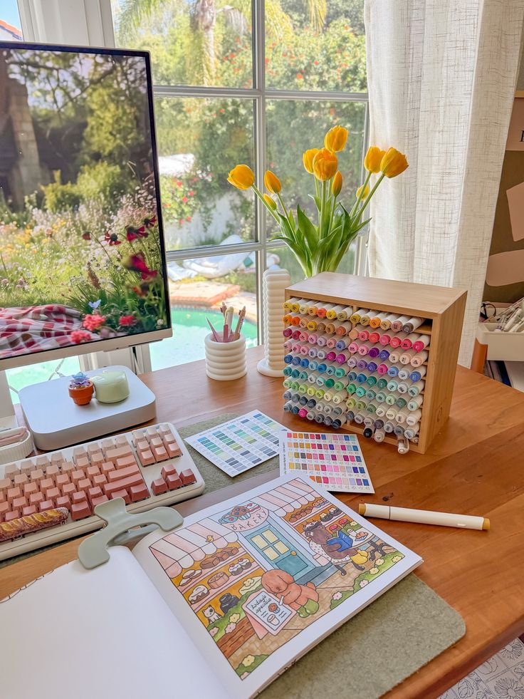 Cozy coloring desk