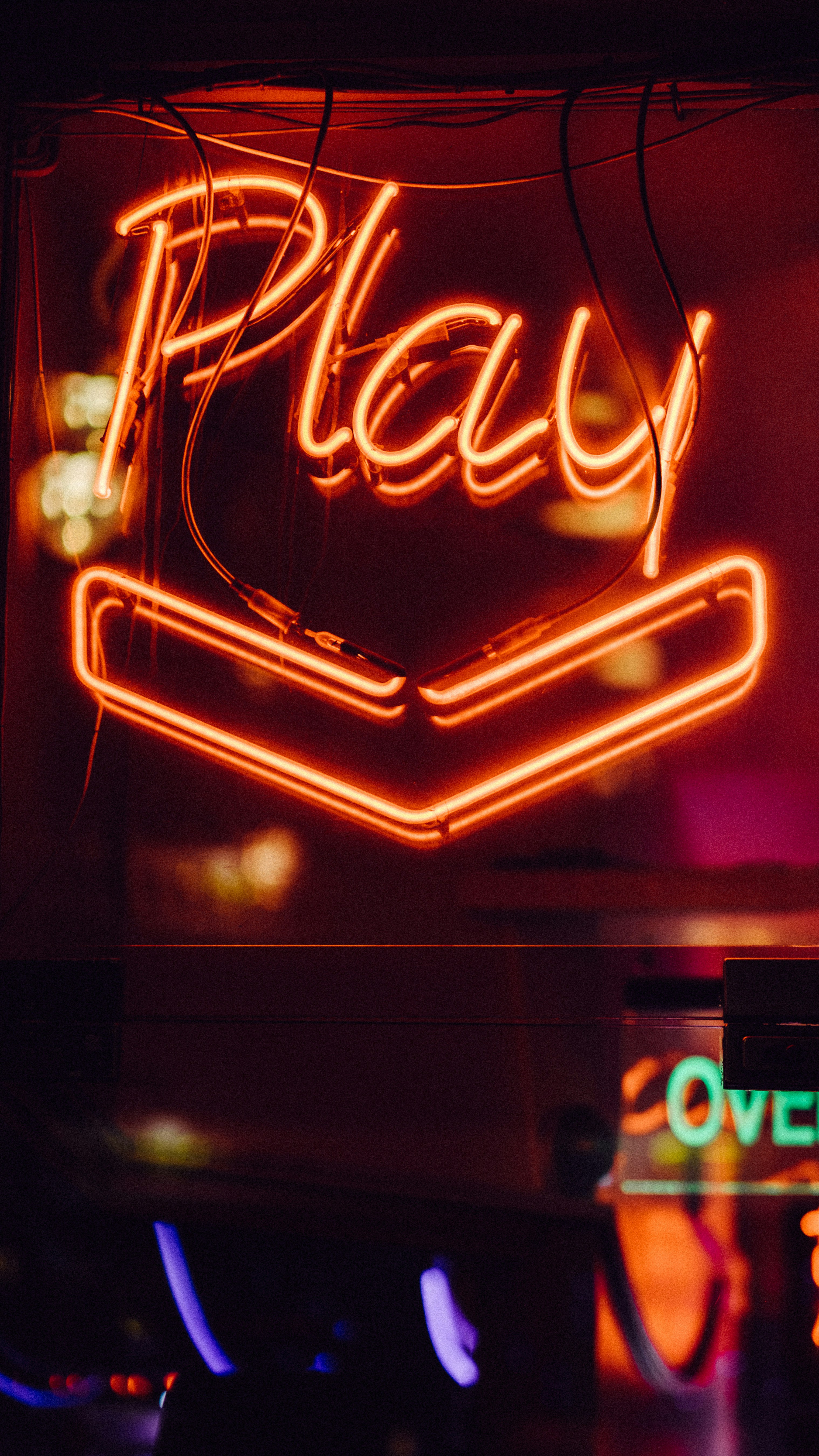 Neon play sign