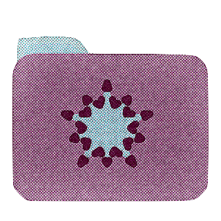 a magenta folder icon with a 10-pointed baby blue star