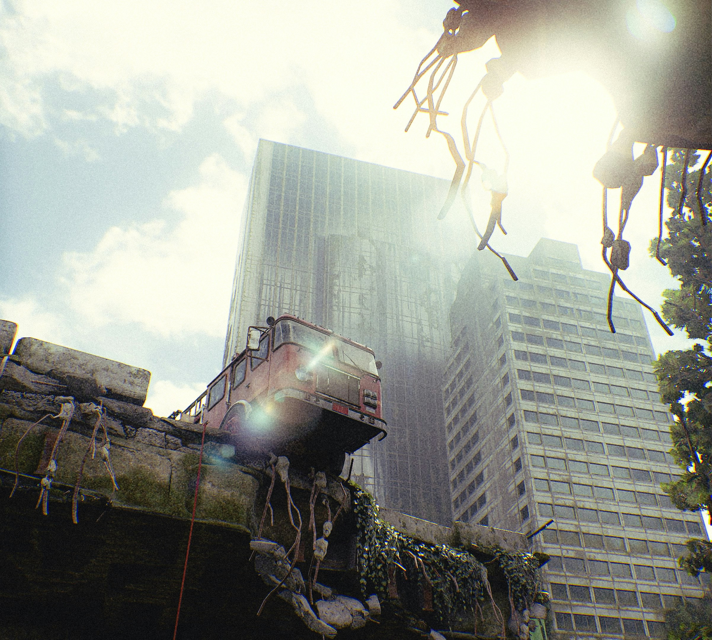 A dark post-apocalyptic scene