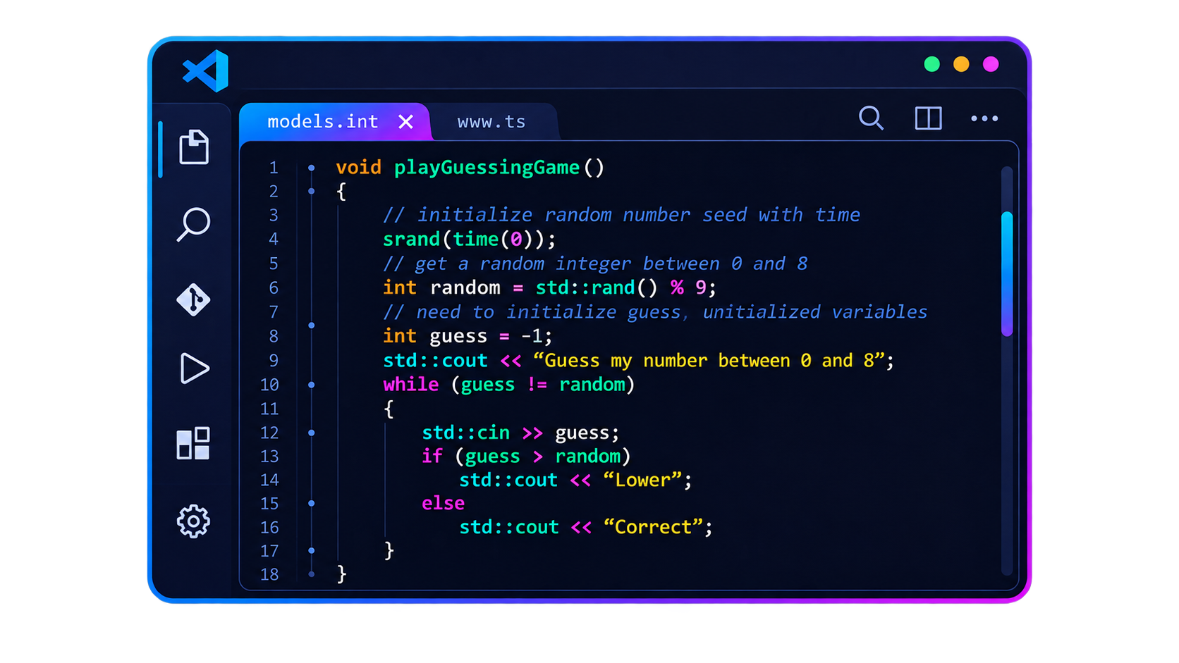 VS Code interactive development interface workspace