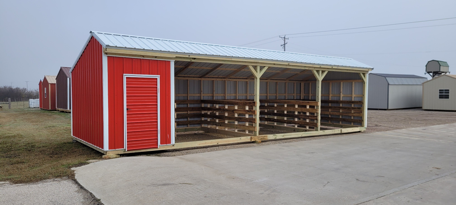 12 x 36 Horse Barn with Tack Room and Stall Dividers Shed For Sale