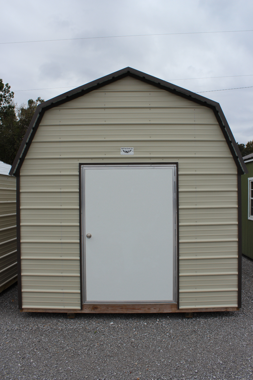 10 x 12 Value Barn in Light Stone w/ Burnished Slate Trim & a Polar ...