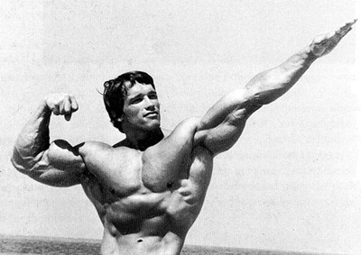 Bodybuilding Technique: Arnold Schwarzenegger Using Stretching Technique