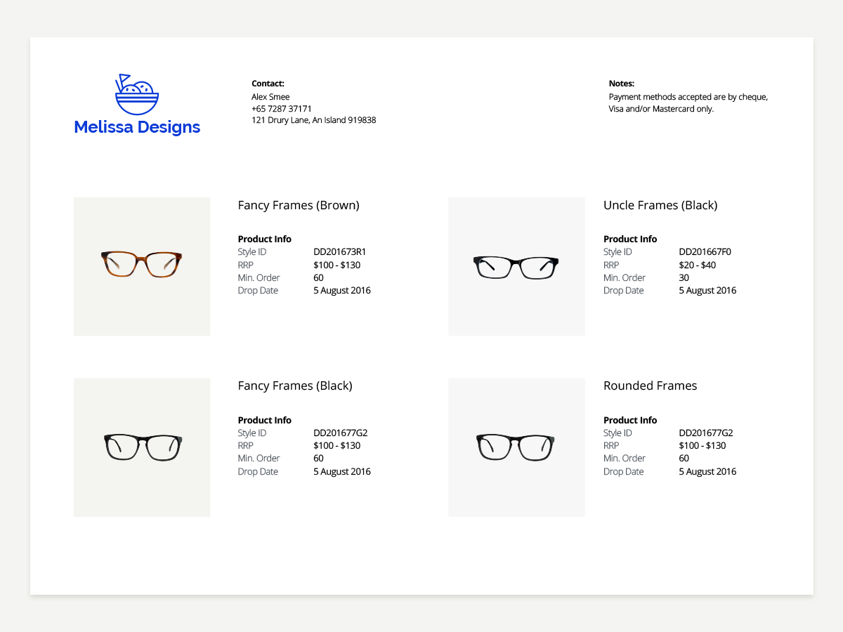 line sheet template