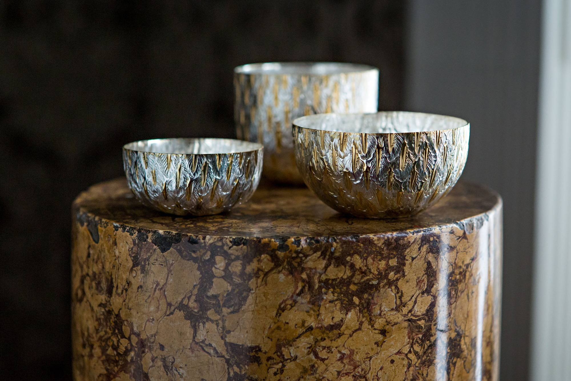 Tane Silver Voliere Bowls at Mallet Design Exhibition