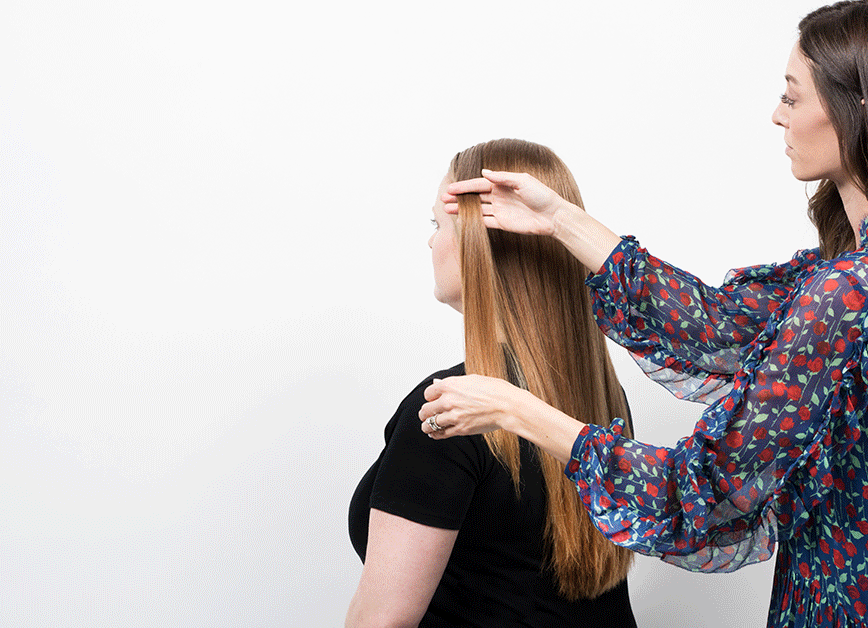 Section hair and start your inverted braid with these how to instructions