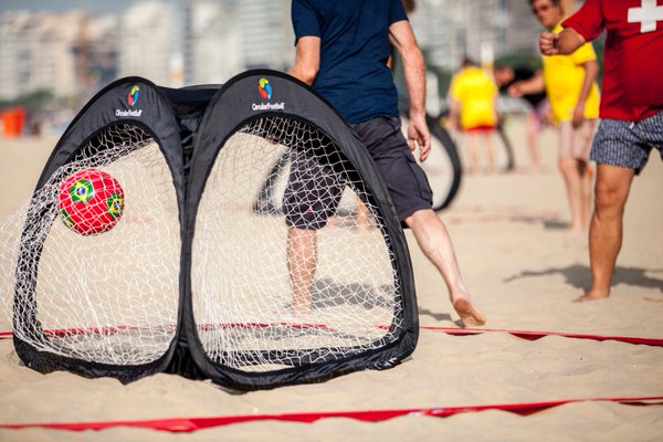 circular soccer on the beach