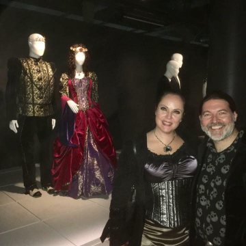 Lovely image of Sonya & Kevin with their bridal ensembles at the Powerhouse Museum