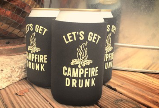 3 pack of let's get campfire drunk koozies