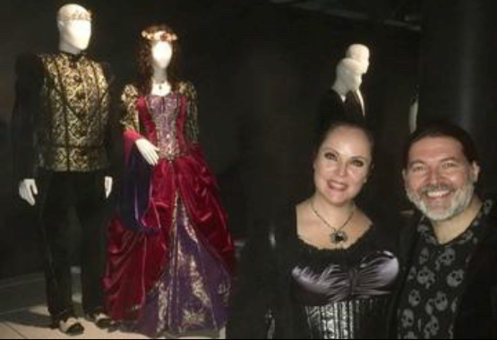 Sonya & Kevin's bridal outfits on display at the Powerhouse Museum