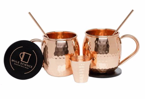 Moscow Mule Pure Copper Mugs (Set of 2) by Mule Science