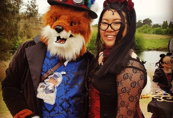 Lord Darius the Fox was a special guest at Goulburn, he's wearing a Gentleman Assassin Tailcoat by GS