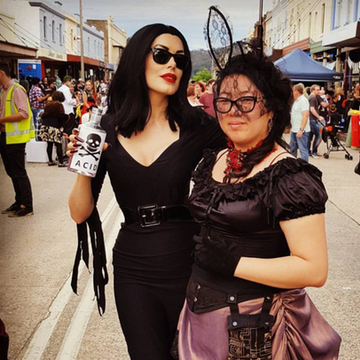 Drop dead gorgeous Tara Moss as Vampira, 50's iconic vampire with our very own Nancy Trieu