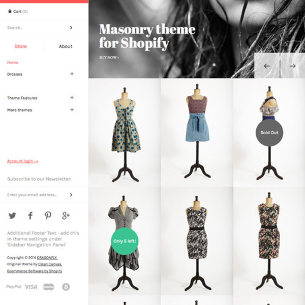 Masonry responsive Shopify theme