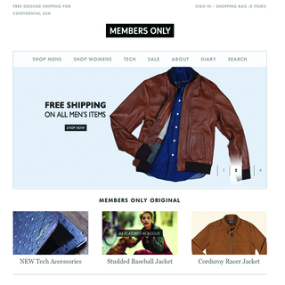 Members Only is a class 80's brand, WAG built their revamped website