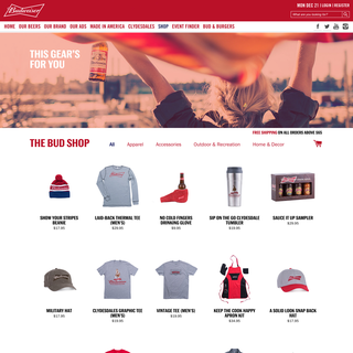 The Bud Shop: www.shop.budweiser.com