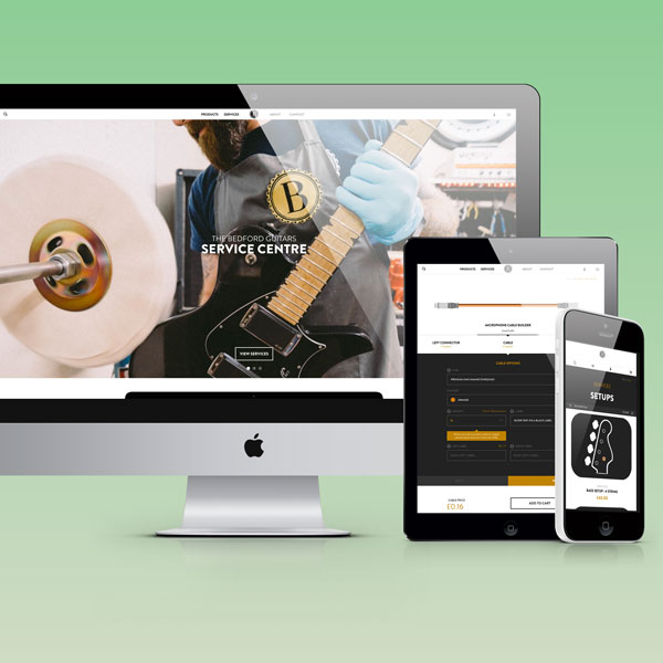 Bedofrd Guitars - Custom Theme Design & Build, Custom App Build