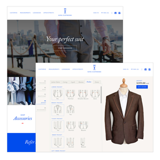 Create your perfect custom suit with King Clothiers