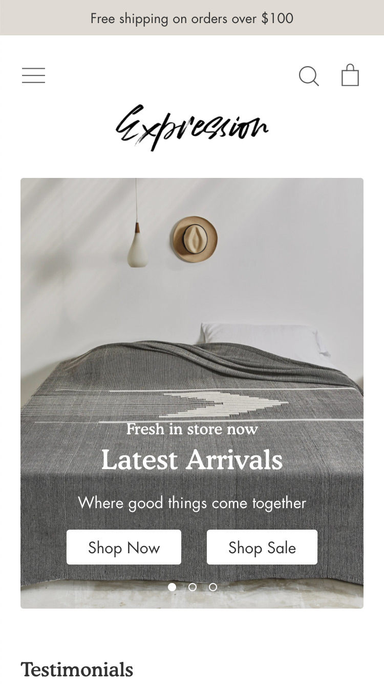 Mobile preview for the Expression - Innovate theme