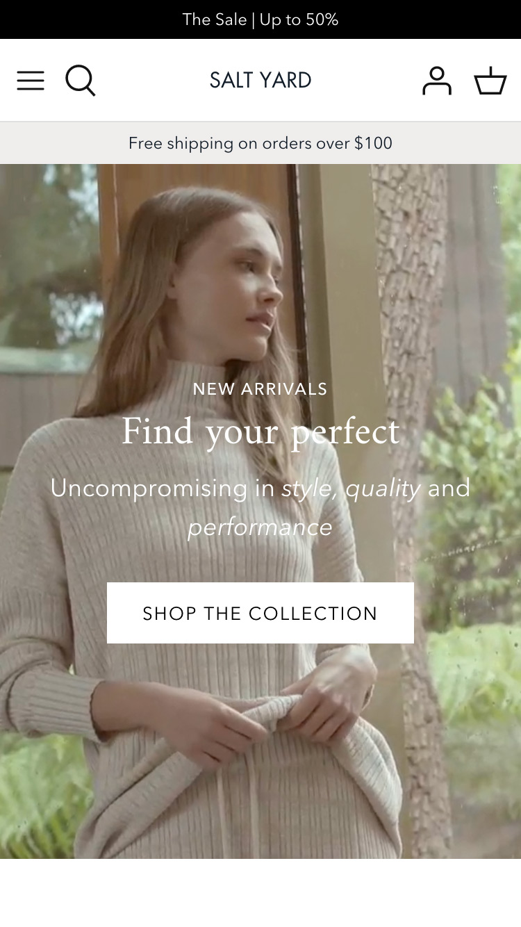 Mobile preview for the Symmetry - Salt Yard theme