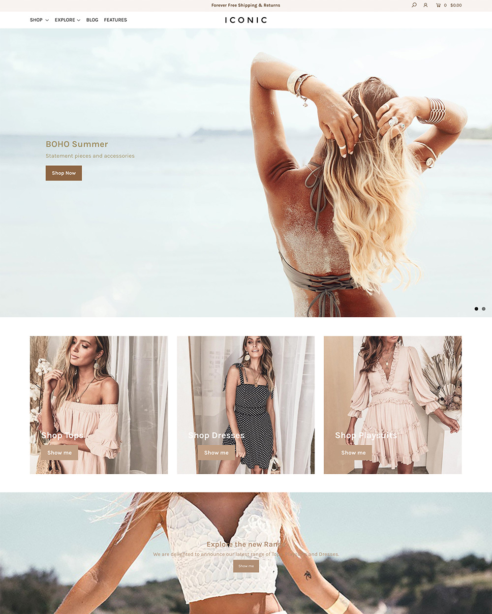 Desktop preview for the Icon - Dolce theme