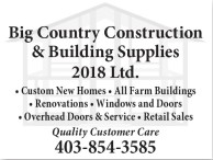 Big Country Construction & Building Supplies 2018 Ltd.