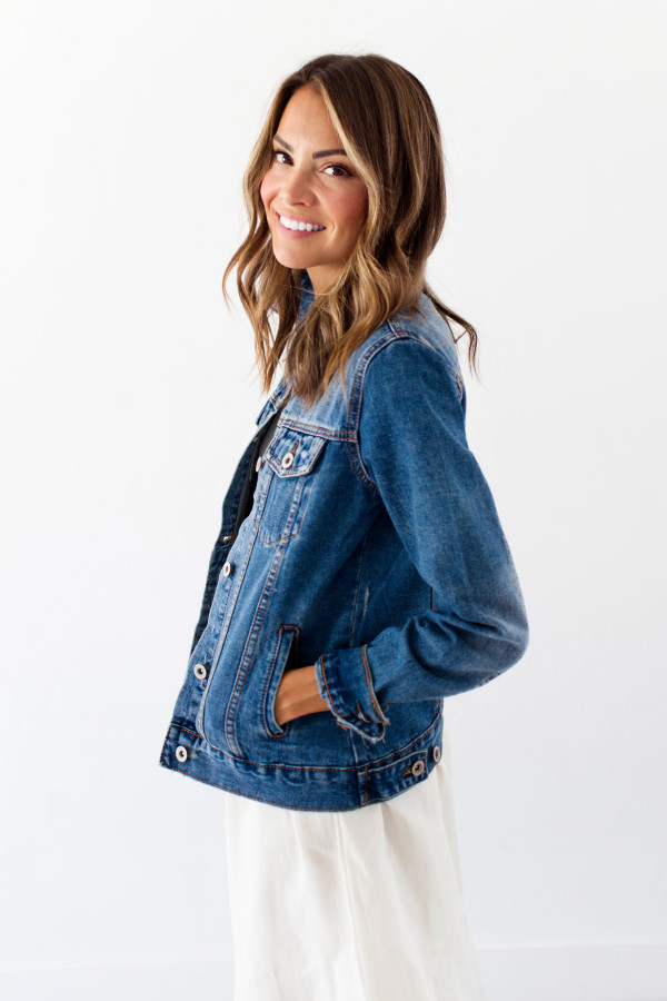 Boyfriend Jacket (Dark Wash)