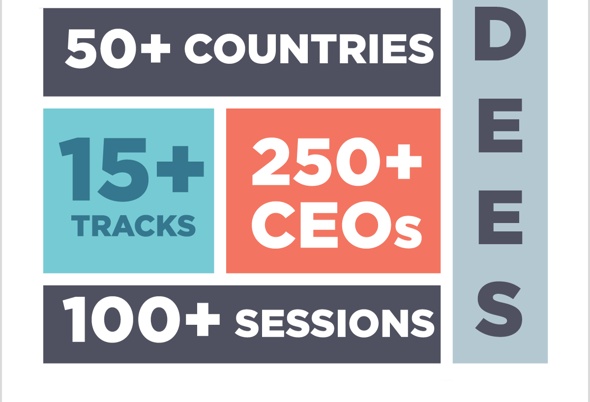 50+ Countries, 15+ Tracks, 250+ CEOs, 100+ Sessions