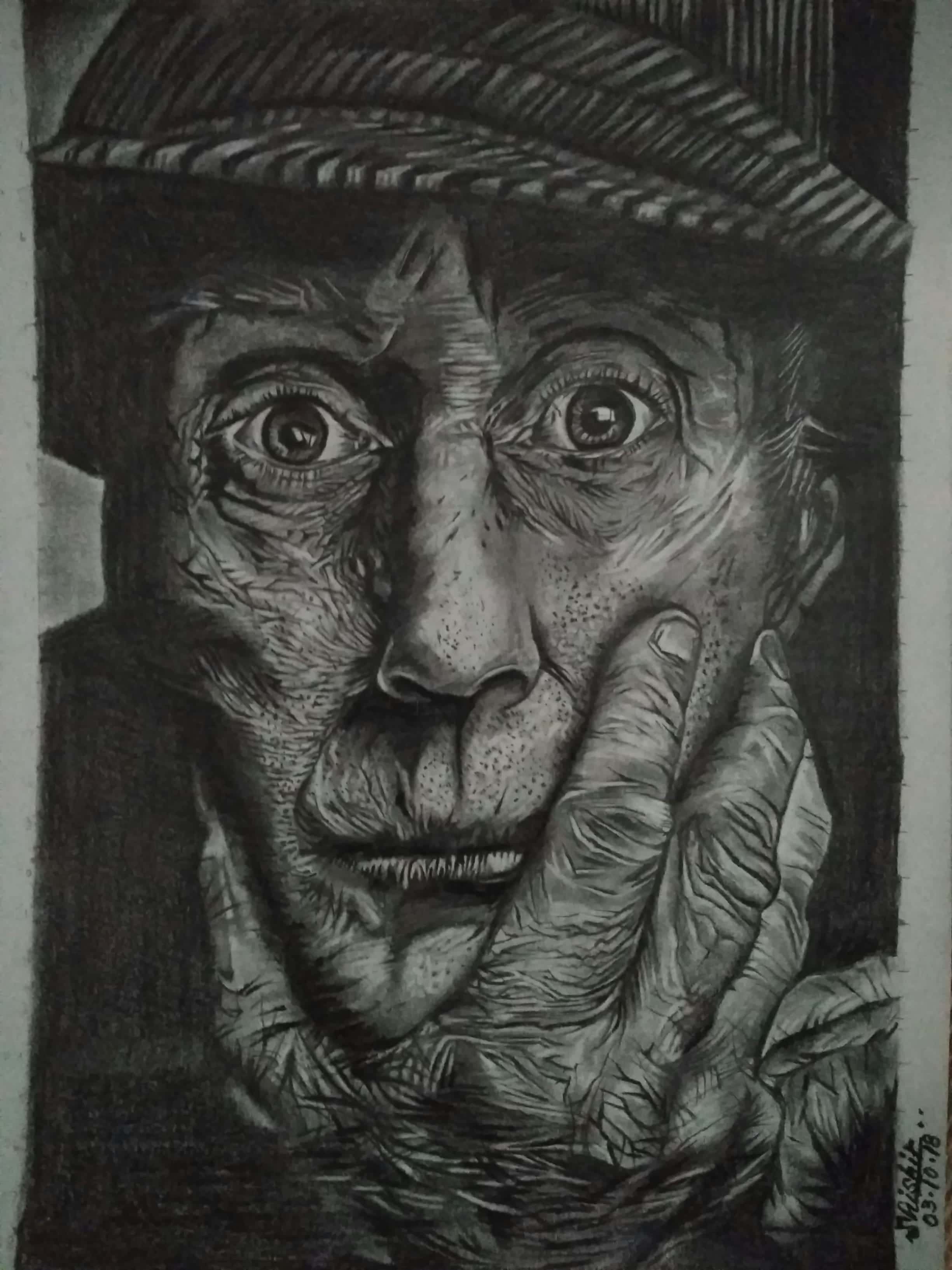Uncle Sam In A Staring Contest-drawing