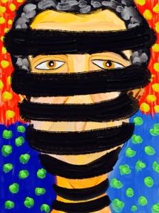 Self Portrait Bandaged Digital Art 