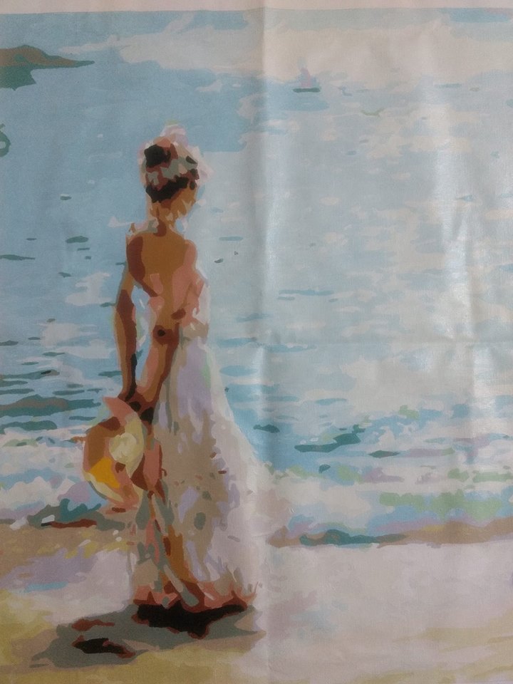 Painting Of Lady On Seashore by Dibya Ruchi 
