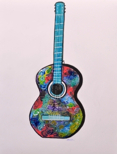Abstract Guitar Painting  Fine Art