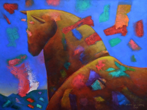 Caballo y luna verde Fine Art 