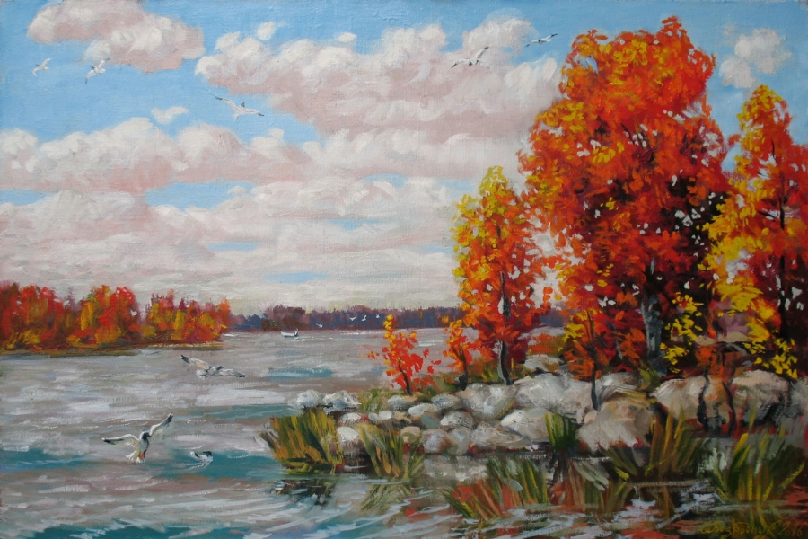 The lake autumn Fine Art 