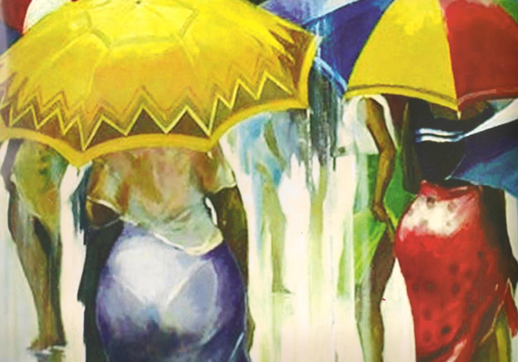 Womens Umbrella Painting Fine Art