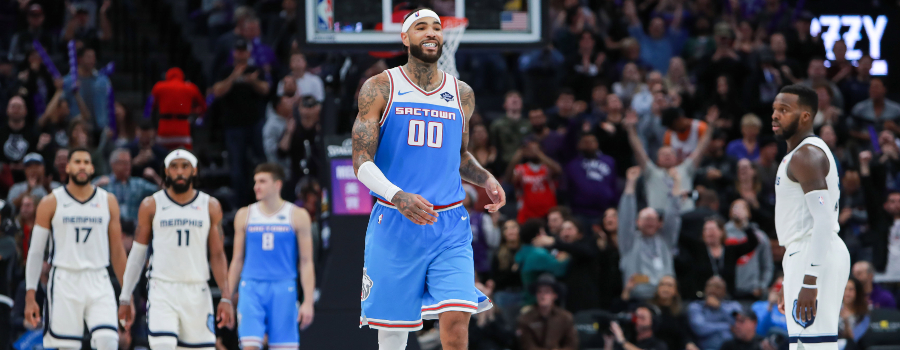 Sacramento Kings center Willie Cauley-Stein (00) walks down the court during the fourth quarter against the Memphis Grizzlies at Golden 1 Center. 