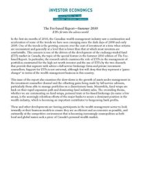 The Fee-based Summer 2010 Semi-annual Report