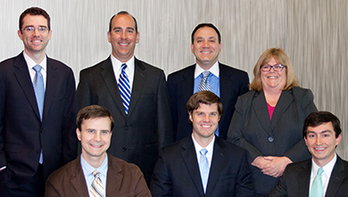 FROM LEFT, BACK ROW: Rich Eagar, Marshall Burke, Robert Massa, Cindy Barker FRONT ROW: Karl Gill, Brandon Smith, Alex Gallagher