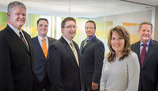 FROM LEFT: Jerry Huggins, Douglas Inglee, Peter Mustian, Rick Rodgers, Wendy Dominguez, Gordon Tewell