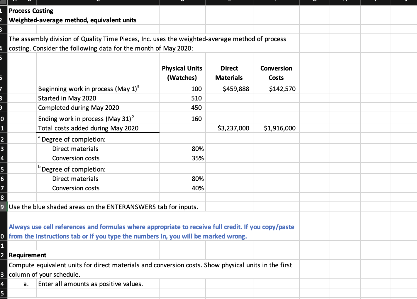 credit. If you 9 copy/paste from the Instructions tab or type the