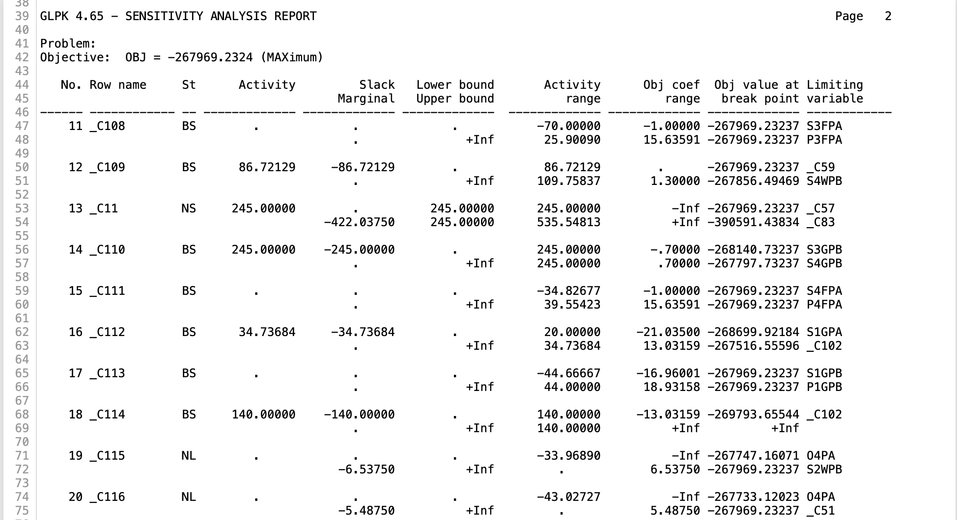 scheduled. According to the Sales Department, the production requirements that must be