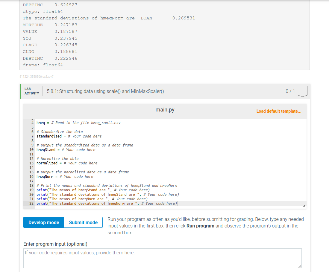 of the loan. Load the hmeq_small.csv data set as a data frame.