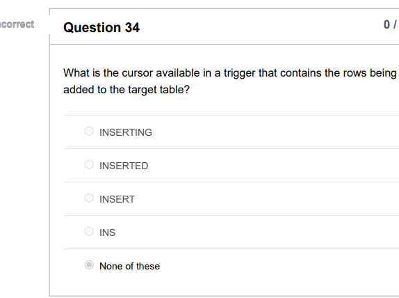 schema database None of these Question 13 Given the expression below, what