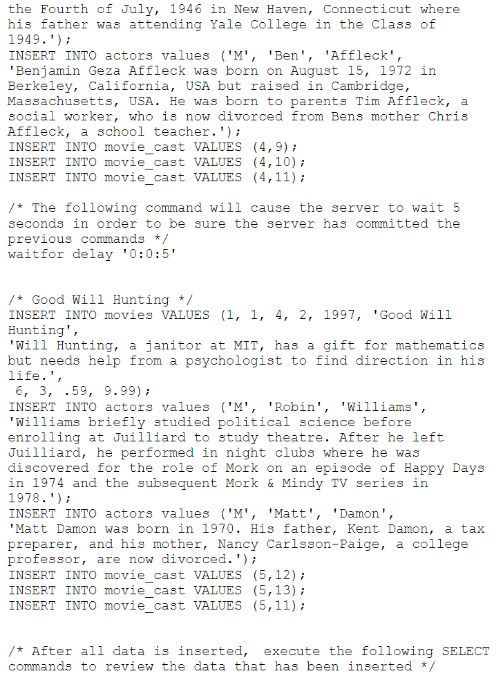 script; 1/3/13 by glh */ /* PLEASE READ THE INSTRUCTIONS FOR LAB
