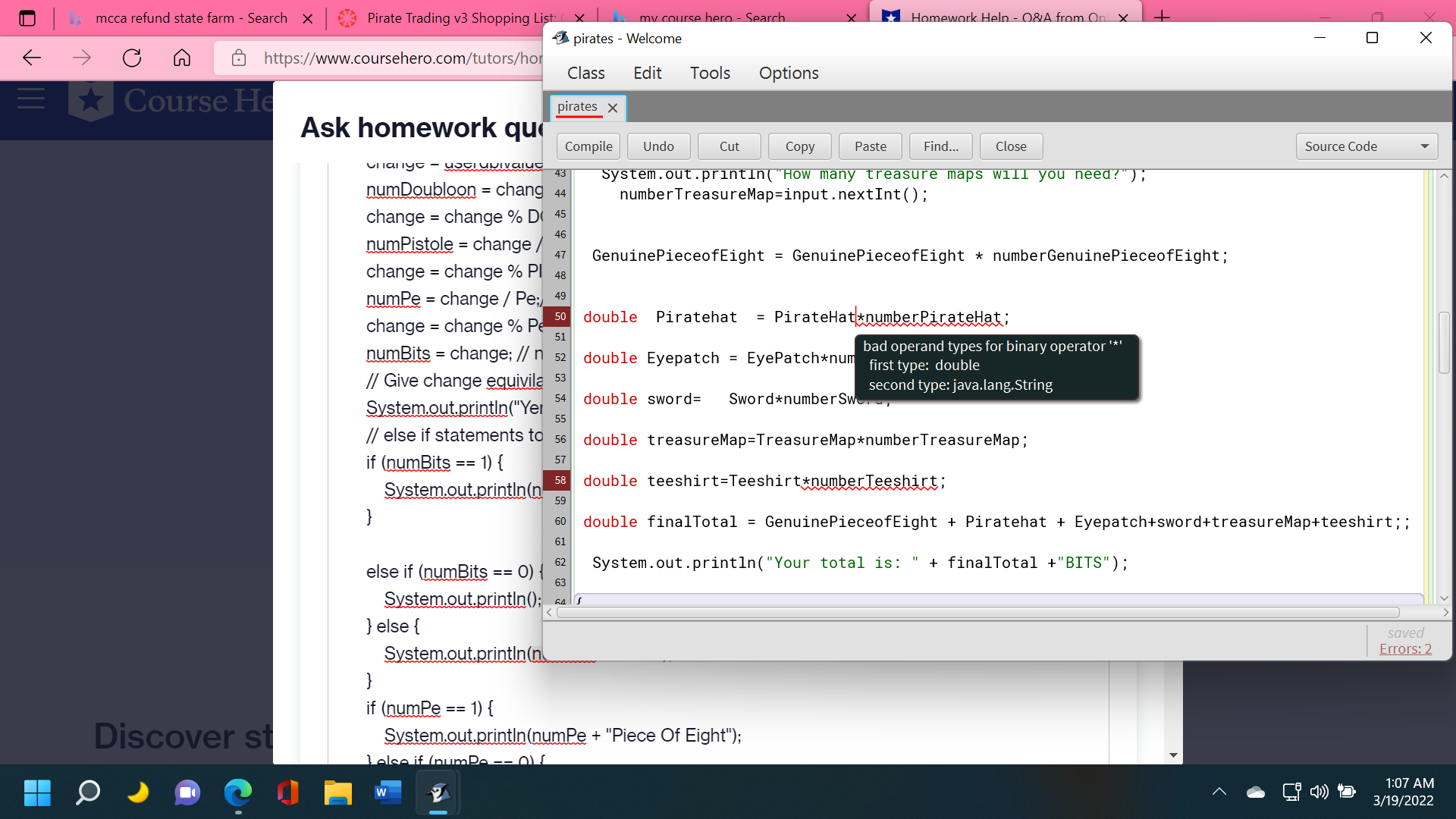 mcca refund state farm - Search X https://www.coursehero.com/tutors/hor Course He Discover st